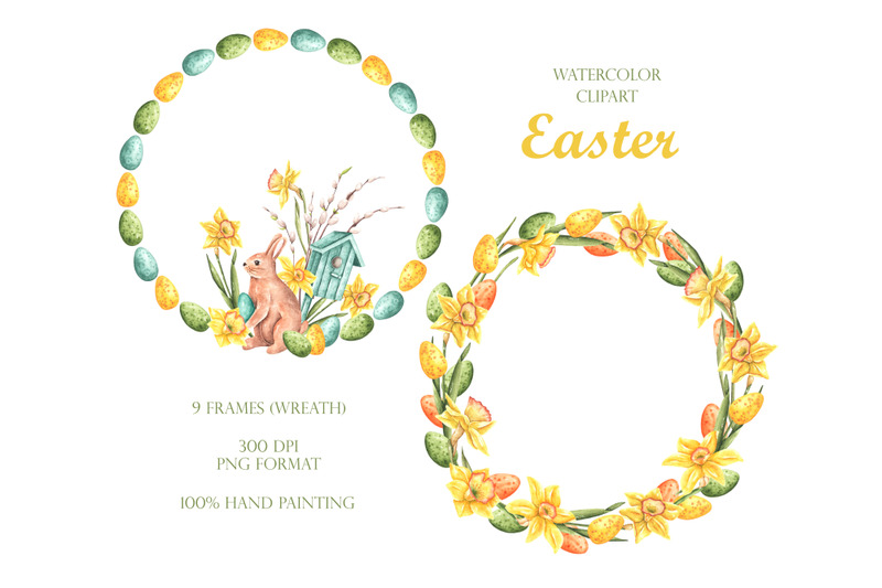 happy-easter-watercolor-clipart-wreath-frame-easter-bunny-egg