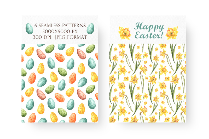 easter-watercolor-seamless-pattern-easter-bunny-eggs-daffodils