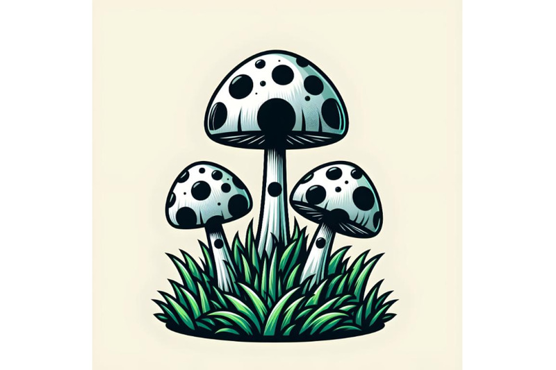 three-mushrooms