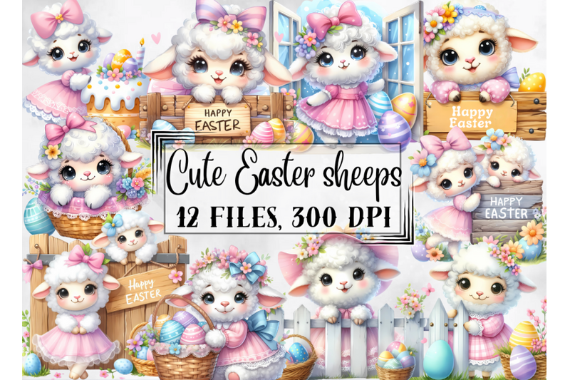 easter-clipart-cute-easter-sheeps