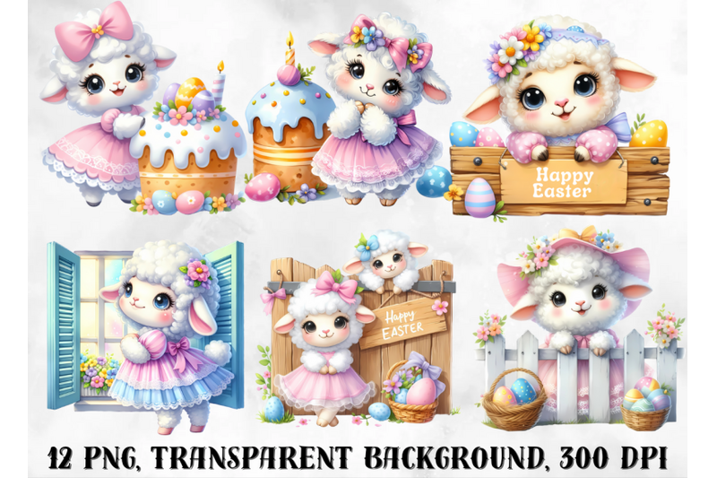 easter-clipart-cute-easter-sheeps