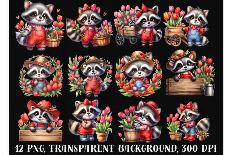 raccoons-clipart-cute-spring-clipart