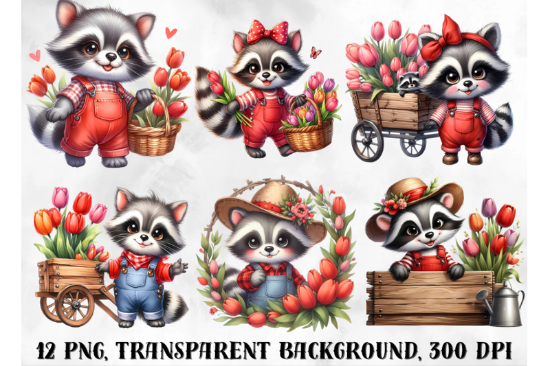 raccoons-clipart-cute-spring-clipart