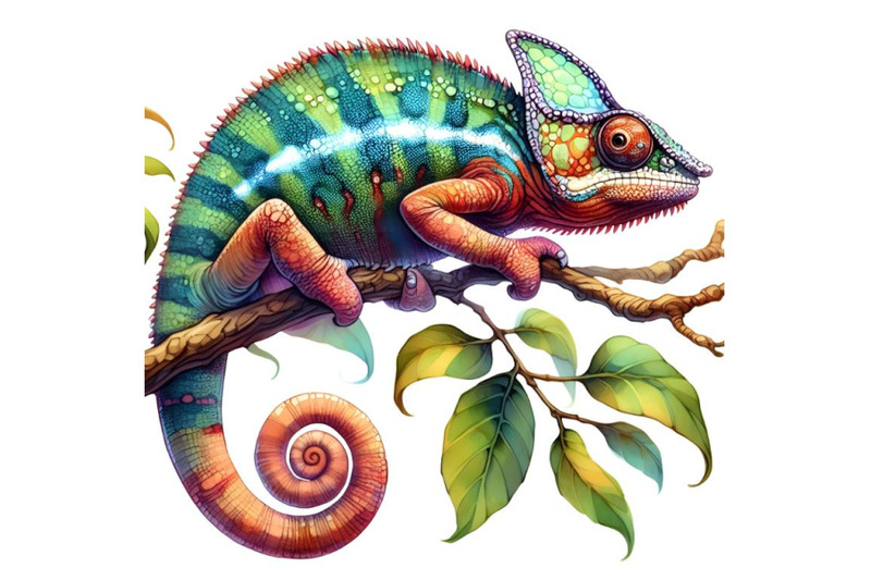 a-chameleon-is-sitting-on-a-branch