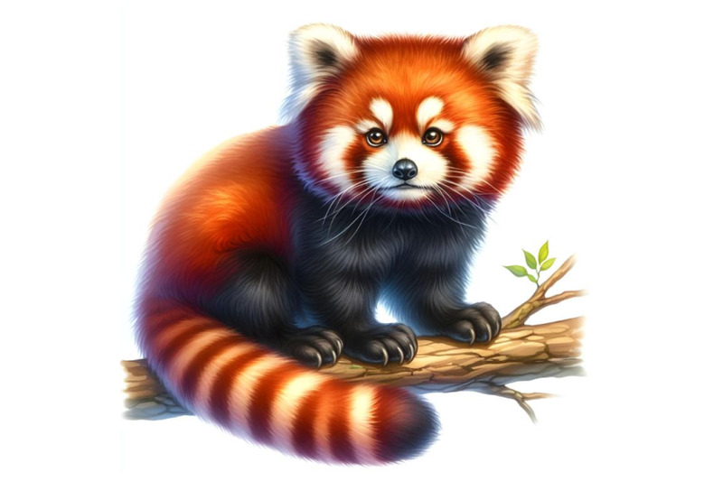 red-panda-sits-on-a-branch