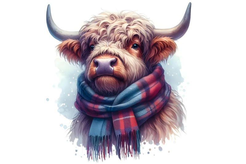 shaggy-bull-with-big-horns-in-a-scarf