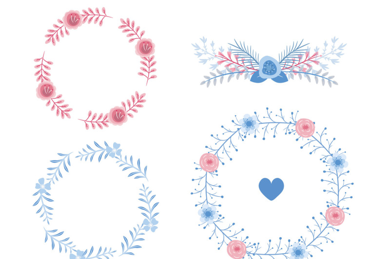 set-of-floral-decorations-in-modern-pink-and-blue-color