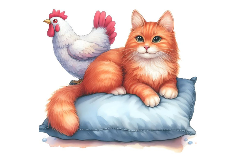 red-cat-sitting-on-a-pillow