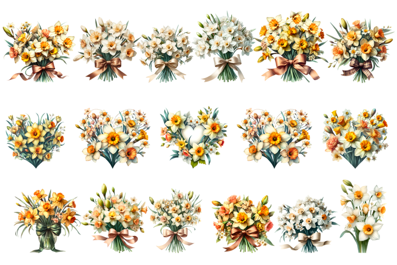 white-and-yellow-daffodils-watercolor-clipart
