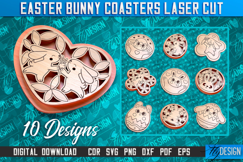 easter-bunny-coasters-laser-cutting-file-cnc-file