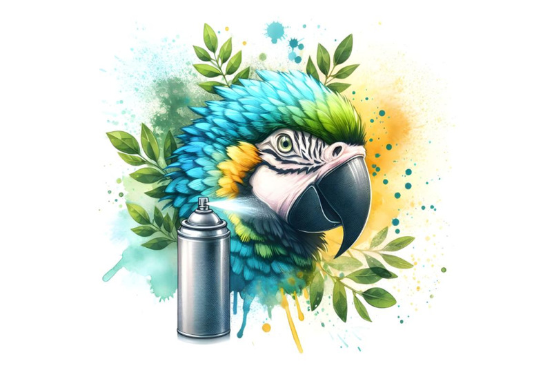 parrot-head-and-spray