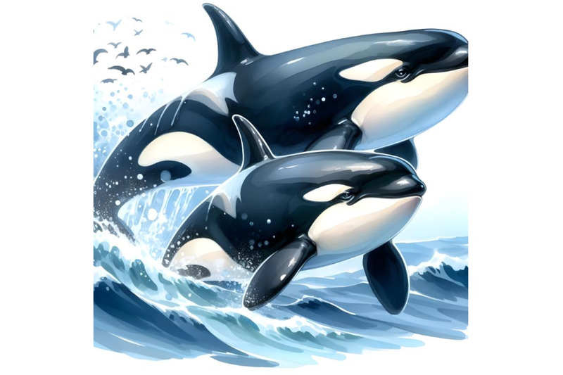 two-killer-whales-in-the-ocean