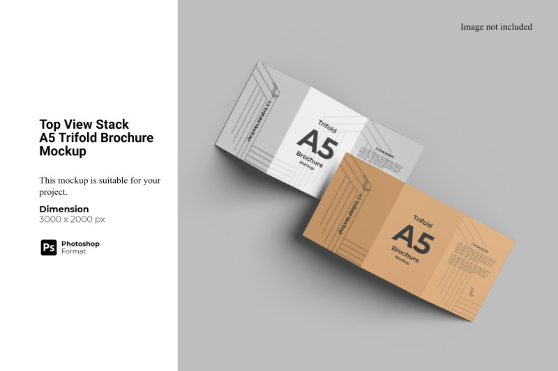 top-view-stack-a5-trifold-brochure-mockup