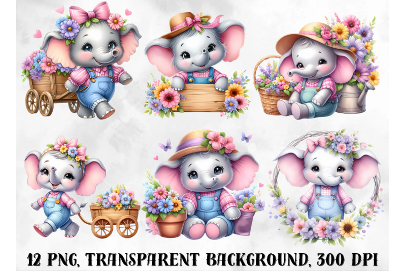 spring-clipart-cute-spring-elephants-clipart