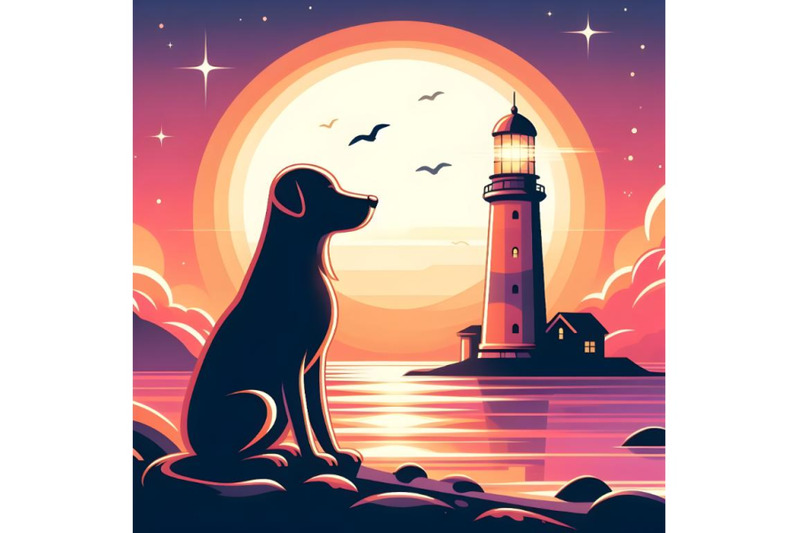 a-dog-setting-near-a-lighthouse