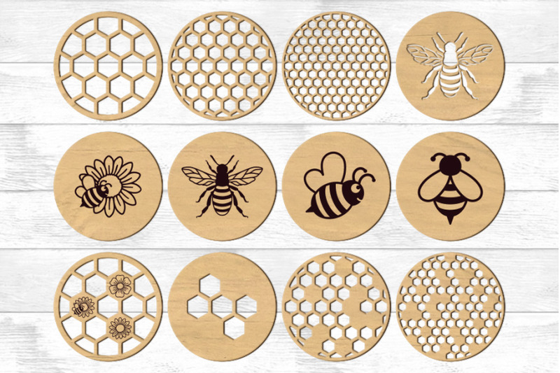 bee-round-coasters-trivet-templates-svg-home-decor-laser