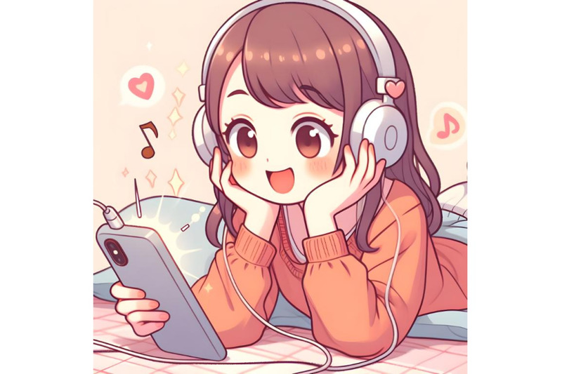 playful-girl-listening-music