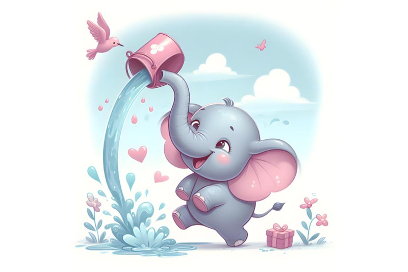 cheerful-elephant-pours-water