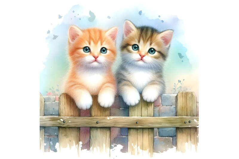 two-kittens-sitting-on-the-fence