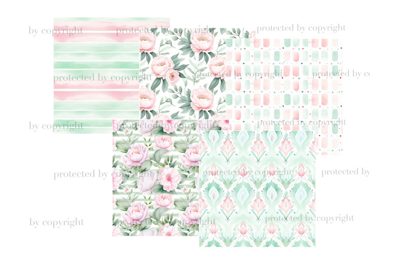planner-girl-digital-papers-pastel-color-pattern-bundle