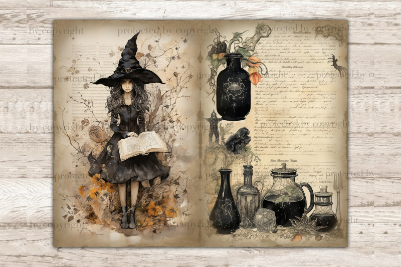 witch-junk-journal-pages-recipe-book-ephemera