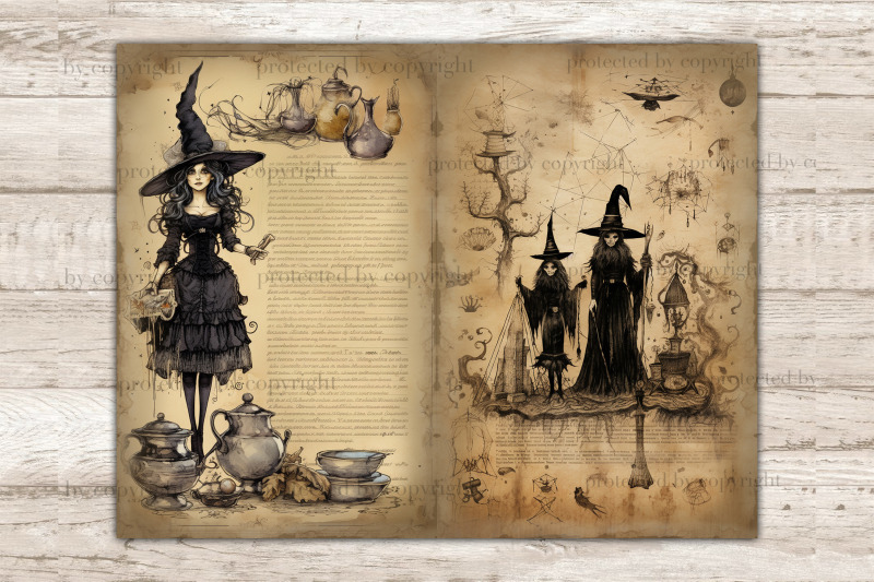 witch-junk-journal-pages-recipe-book-ephemera
