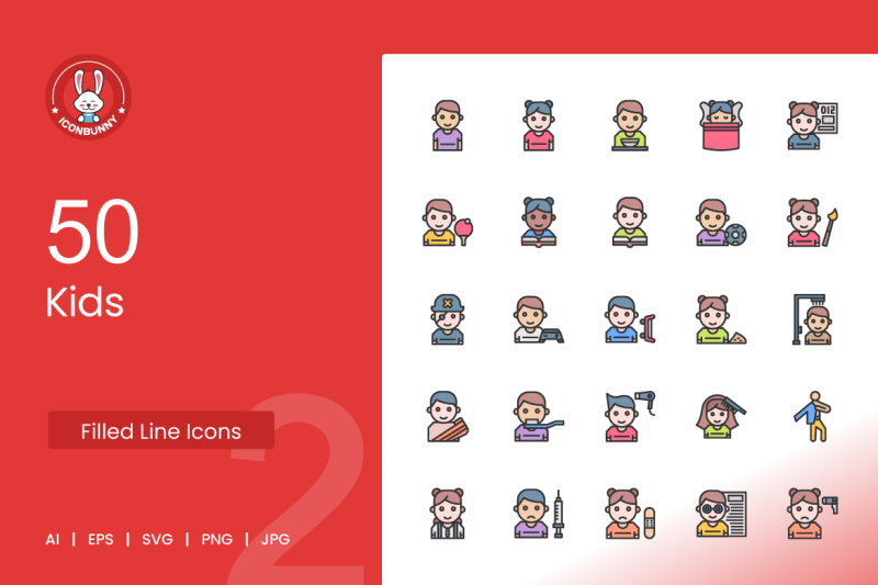 50-kids-filled-line-icons