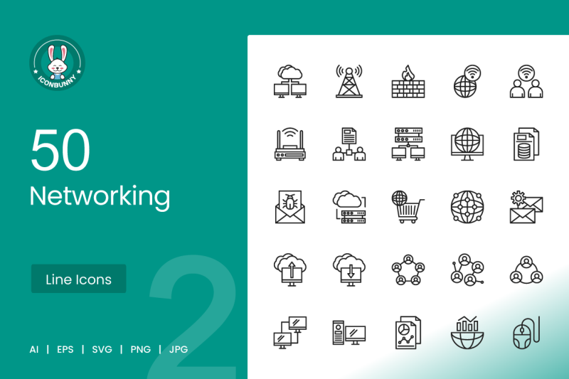 50-networking-line-icons