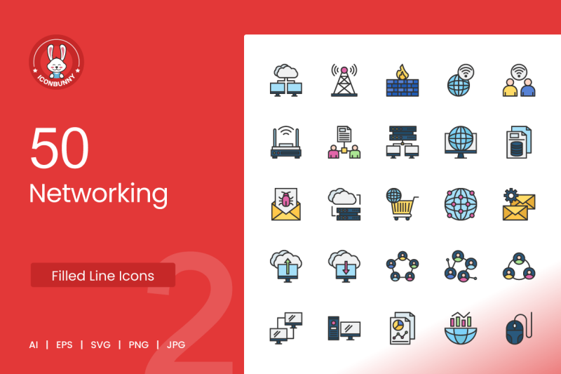 50-networking-filled-line-icons