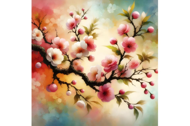 oil-painting-sakura-branch