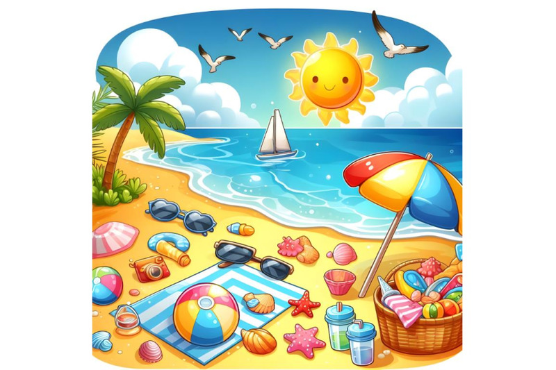 brightly-colored-summer-beach