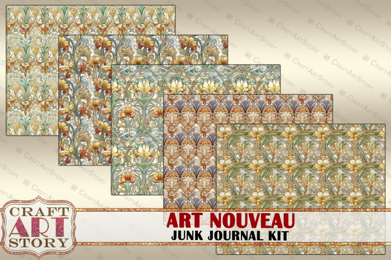 art-nouveau-junk-journal-pages-elegance-1900s-scrapbook