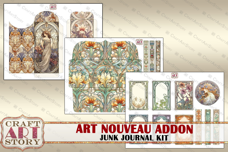 art-nouveau-junk-journal-pages-addon-elegance-1900s