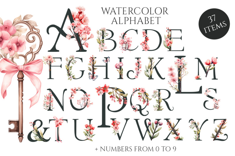 pink-floral-spring-alphabet