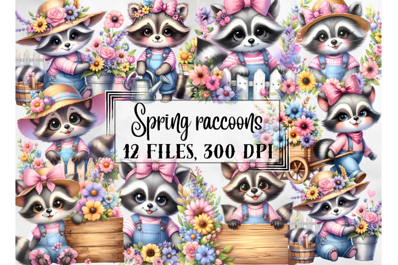 spring-clipart-raccoon-clipart