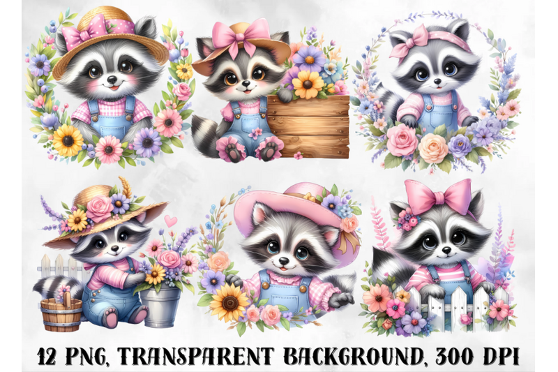 spring-clipart-raccoon-clipart