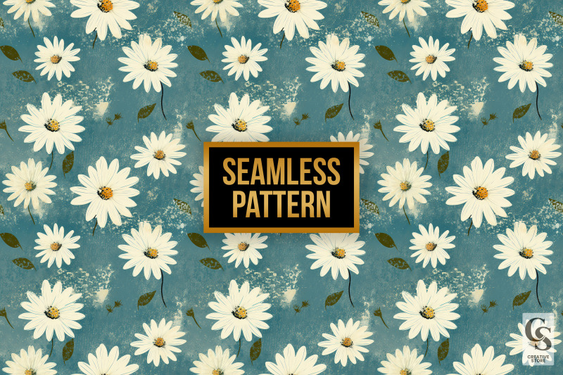 distressed-daisy-flowers-seamless-patterns