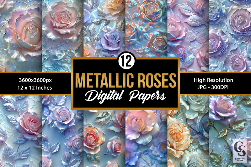 3d-pastel-metallic-roses-digital-papers