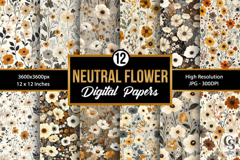 neutral-blooming-flowers-digital-papers