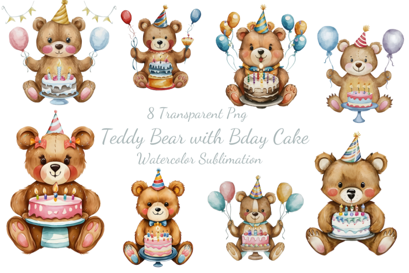 teddy-bear-with-birthday-cake-watercolor-sublimation