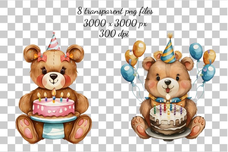 teddy-bear-with-birthday-cake-watercolor-sublimation