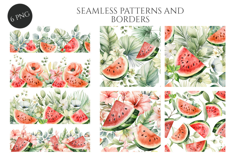 watercolor-tropical-watermelons