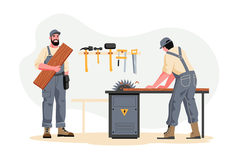 carpenters-with-furniture-vector-of-worker-and-craftsman