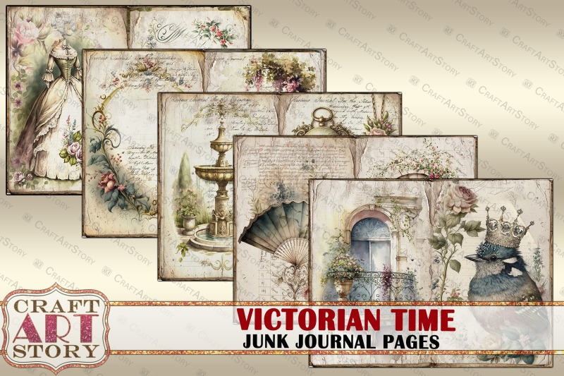 victorian-time-junk-journal-kit-vintage-collage-sheets