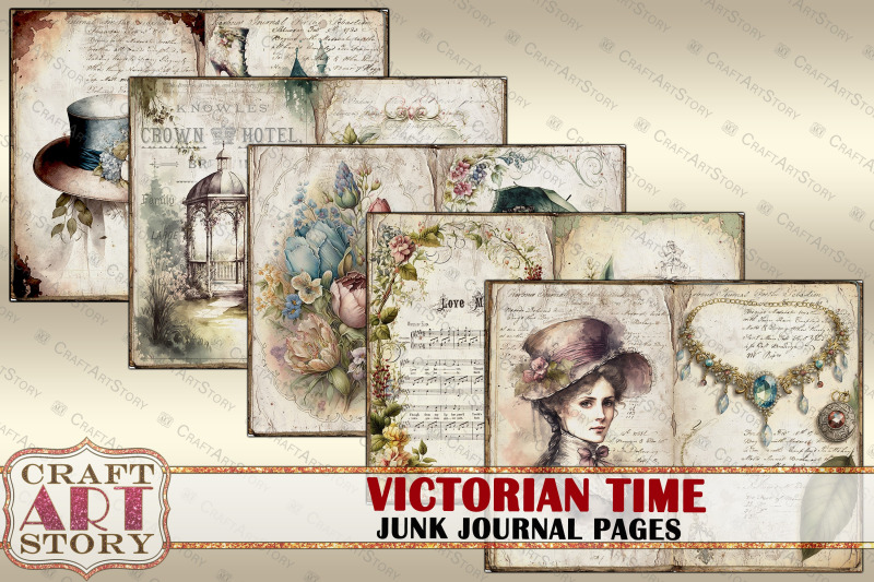 victorian-time-junk-journal-kit-vintage-collage-sheets