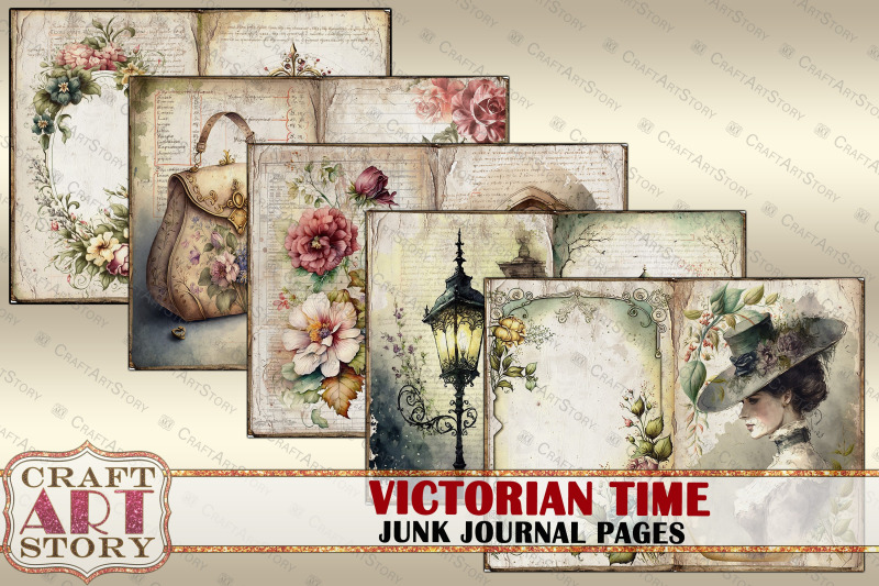 victorian-time-junk-journal-kit-vintage-collage-sheets