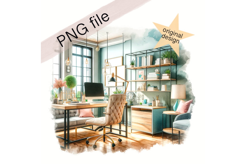 watercolor-office-space-clipart