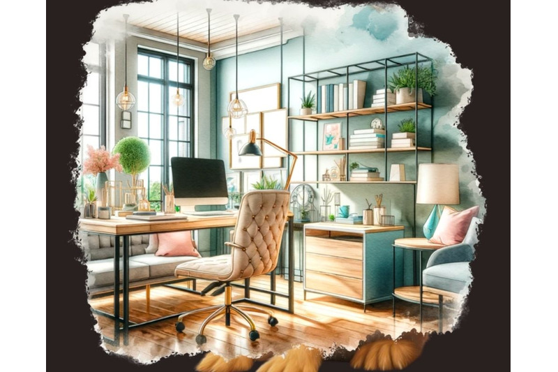 watercolor-office-space-clipart