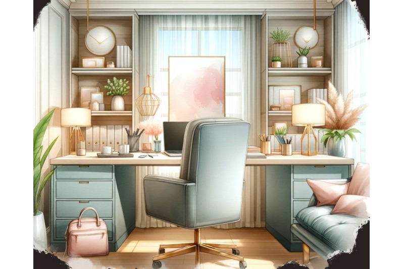 watercolor-office-space-clipart