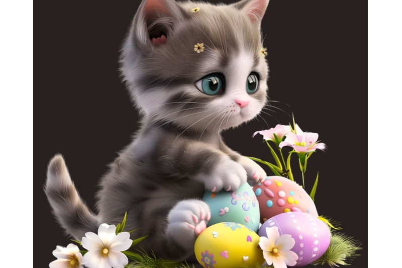 easter-cat-clip-art-png-with-watercolor-flowers-amp-easter-eggs